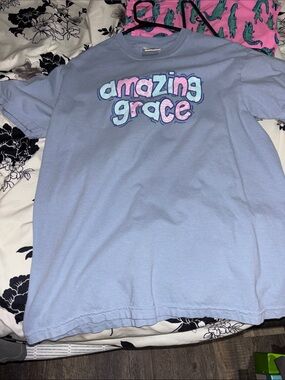 Comfort Colors Light Blue "Amazing Grace" Graphic Tee
